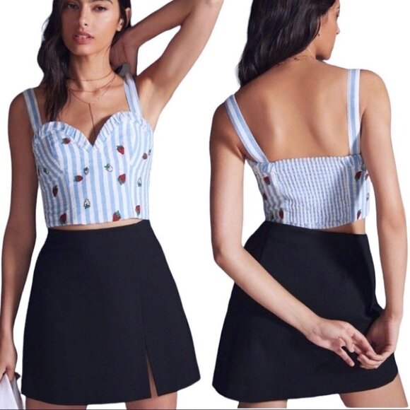 Anthropologie Tops - Anthropologie maeve striped embroidered cami